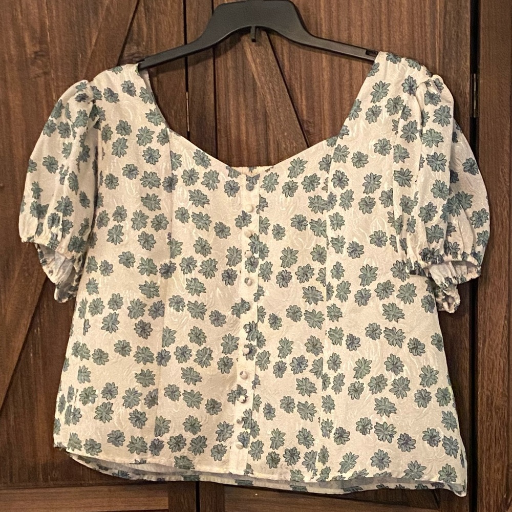 Roolee Floral Puff Sleeve Blouse; 3X